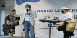 Pemda Provinsi Jabar dan Pemda Provinsi Bali meluncurkan program Beli Bali di Rumah Sanur, Bali, Jumat (17/9/2021). Beli Bali merupakan program kolaborasi untuk saling memajukan UMKM dengan memasarkan produk-produk unggulan melalui platform aplikasi borongdong.id.